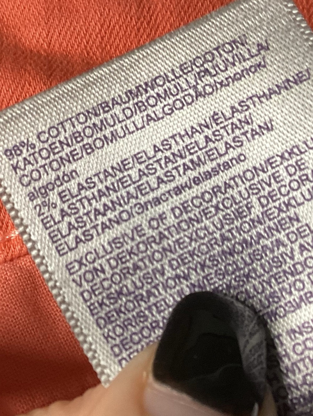 NYDJ Alina Orange Coral Denim Leggings 10P - Picture 11 of 11